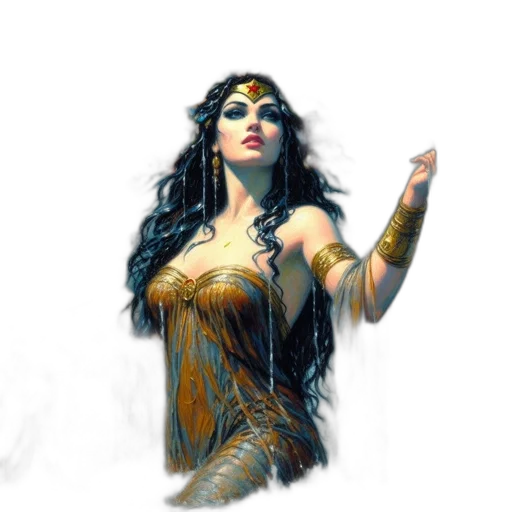 dress, fantasy art, concept art, comic book art transparent PNG cut-out