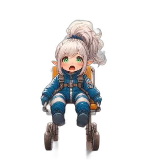 robot, creature, jacket, hair transparent PNG cut-out