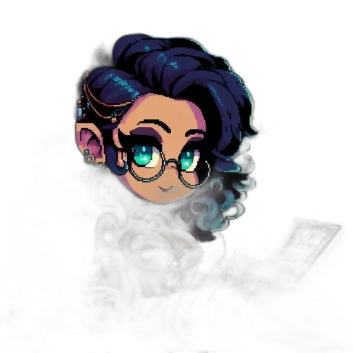 hair, staff, face, concept art transparent PNG cut-out