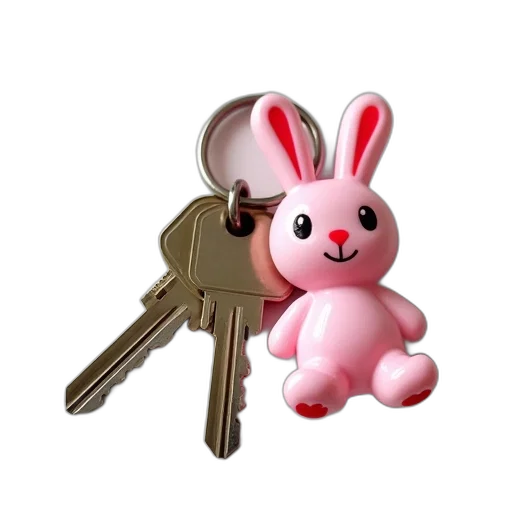 3d render, set, keys, pink transparent PNG cut-out
