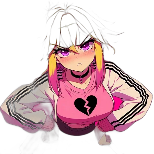 jacket, creature, hair, mask transparent PNG cut-out