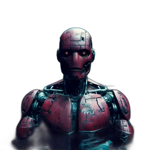 robot, face, creature, 3d render transparent PNG cut-out