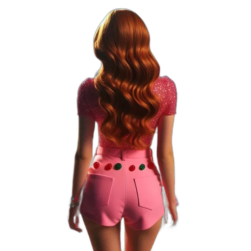 dress, jacket, hair, 3d render transparent PNG cut-out