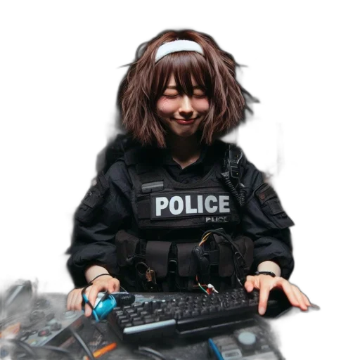 weapon, robot, staff, jacket transparent PNG cut-out