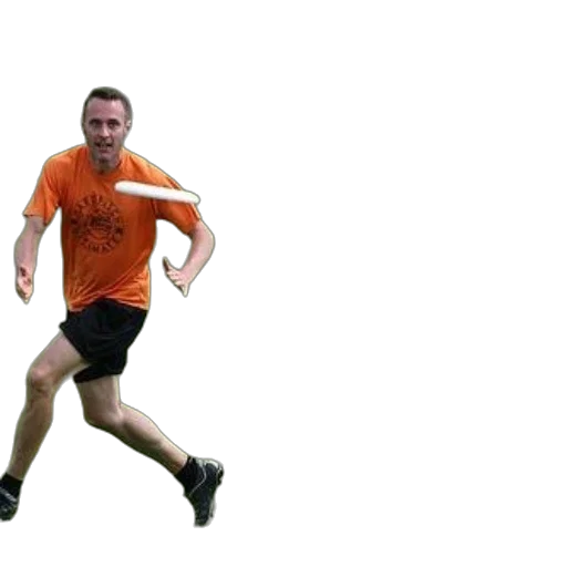 man, orange, shirt, playing transparent PNG cut-out