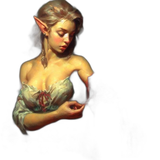 jewelry, dress, face, fantasy art transparent PNG cut-out