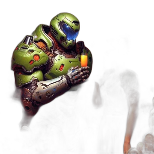 robot, weapon, concept art, 3d render transparent PNG cut-out