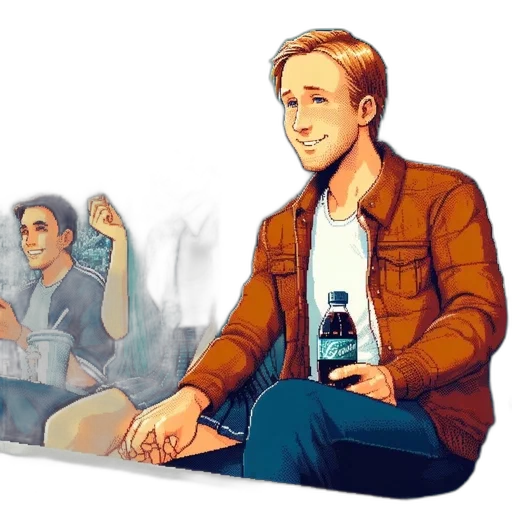 bottle, jacket, robot, concept art transparent PNG cut-out