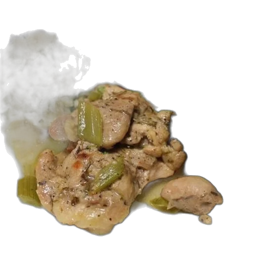food, 3d render, plate, chicken transparent PNG cut-out
