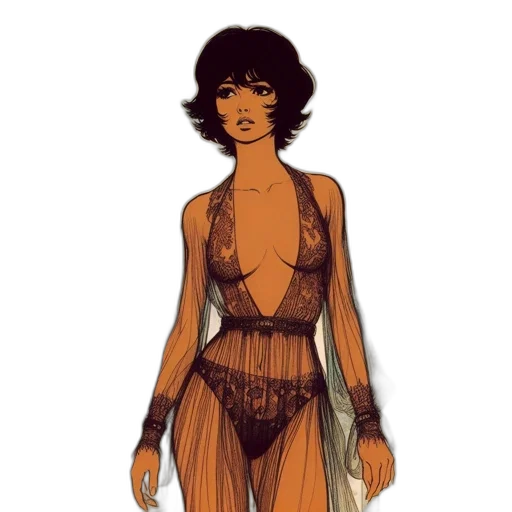 dress, jewelry, staff, concept art transparent PNG cut-out