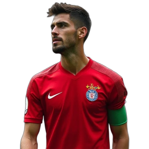 soccer, player, wearing, red transparent PNG cut-out