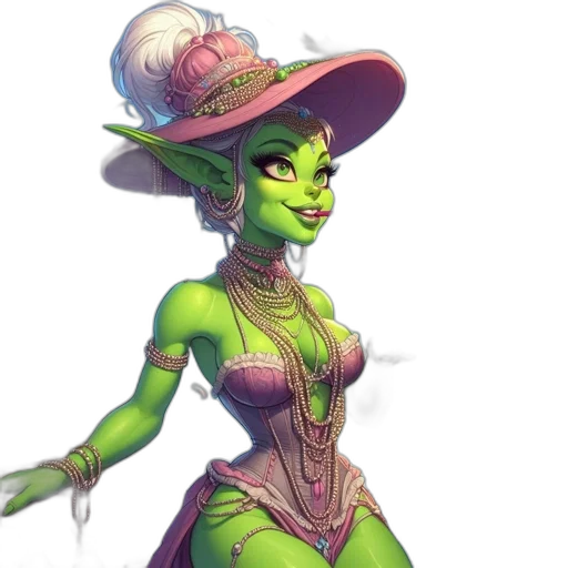 dress, hat, fantasy art, concept art transparent PNG cut-out