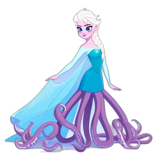 dress, creature, staff, hair transparent PNG cut-out