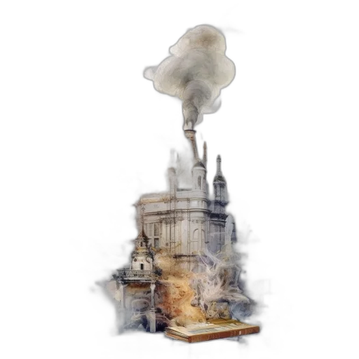 building, concept art, watercolor, photorealistic transparent PNG cut-out