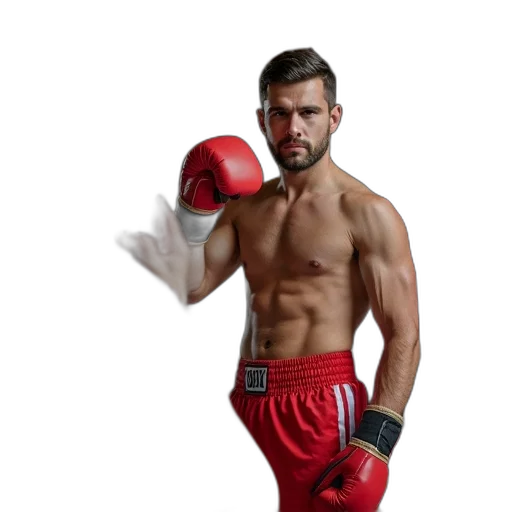 photorealistic, boxer, standing, boxing transparent PNG cut-out