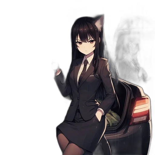 dress, car, staff, jacket transparent PNG cut-out