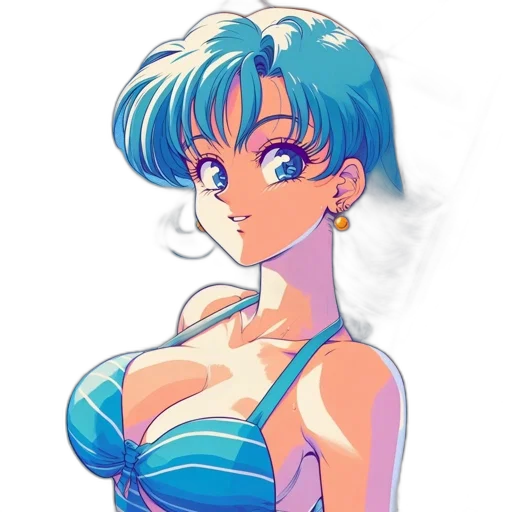 dress, robot, anime, vaporwave transparent PNG cut-out