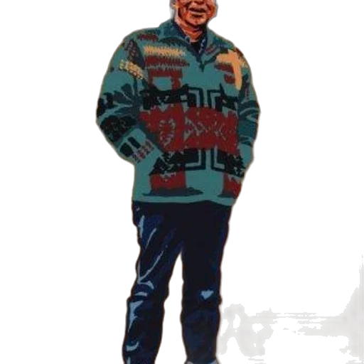 jacket, staff, face, robot transparent PNG cut-out