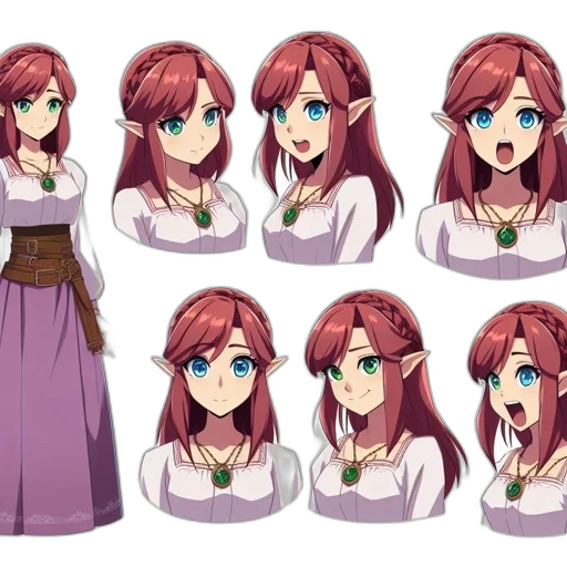 dress, face, crown, anime transparent PNG cut-out