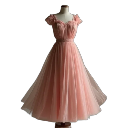 dress, 3d render, pastel, row transparent PNG cut-out