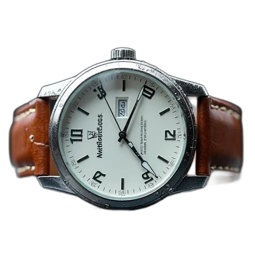 close-up, image, wristwatch, brown transparent PNG cut-out