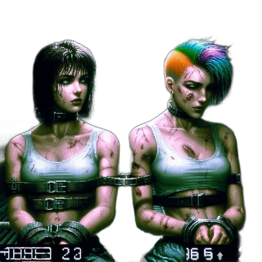 cyberpunk, concept art, comic book art, pixel art transparent PNG cut-out