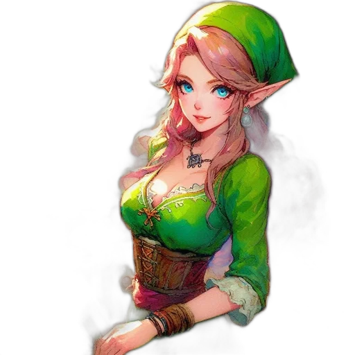 dress, crown, face, staff transparent PNG cut-out