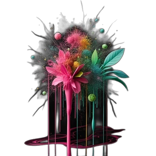 flower, umbrella, crown, hair transparent PNG cut-out