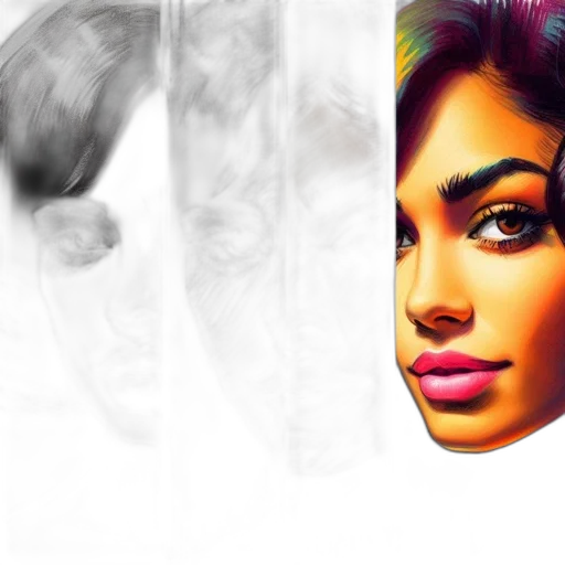 face, photorealistic, concept art, comic book art transparent PNG cut-out