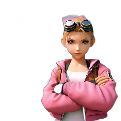 jacket, staff, face, 3d render transparent PNG cut-out