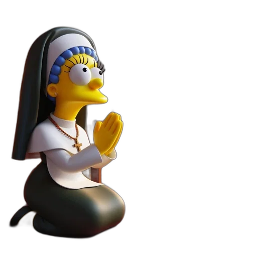 3d render, concept art, marge, simpson transparent PNG cut-out