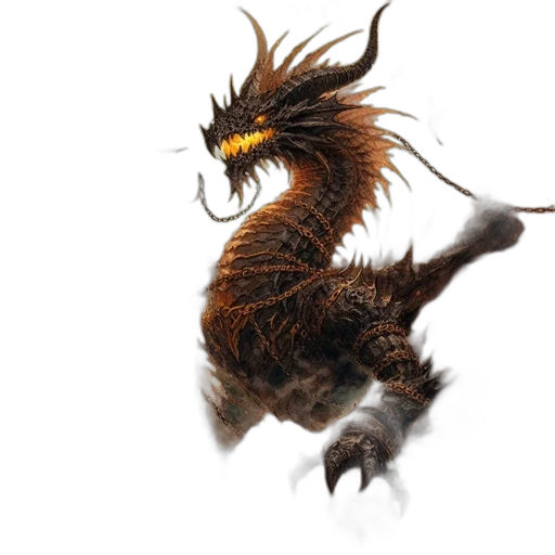 dragon, creature, animal, staff transparent PNG cut-out