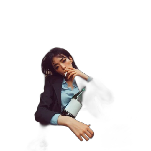 jacket, face, staff, photorealistic transparent PNG cut-out