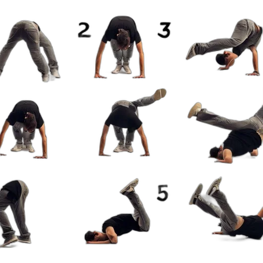 nine, sequential, images, illustrate transparent PNG cut-out