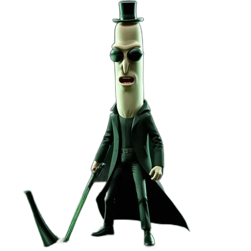 staff, robot, hat, sword transparent PNG cut-out