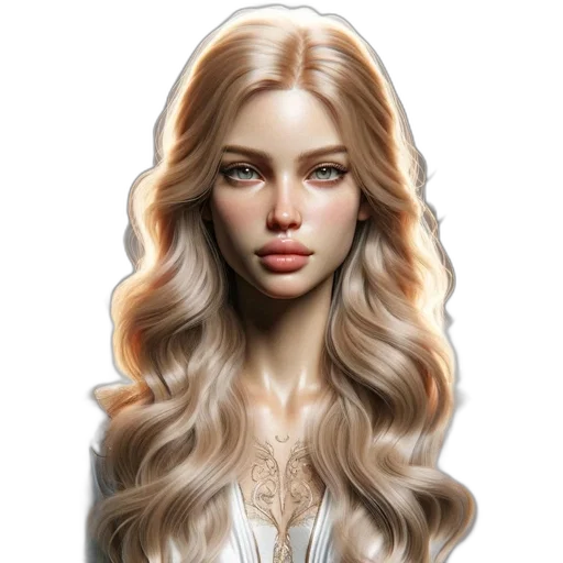 hair, face, jewelry, fantasy art transparent PNG cut-out