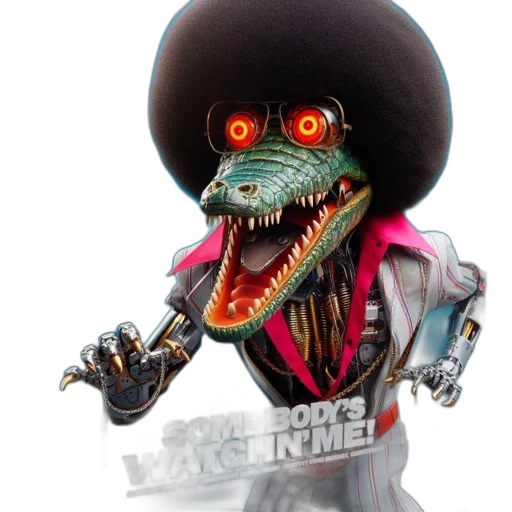 robot, dragon, creature, staff transparent PNG cut-out