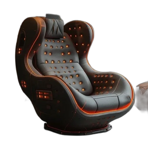 furniture, cyberpunk, 3d render, futuristic transparent PNG cut-out