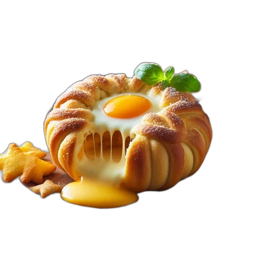 food, crown, 3d render, photorealistic transparent PNG cut-out