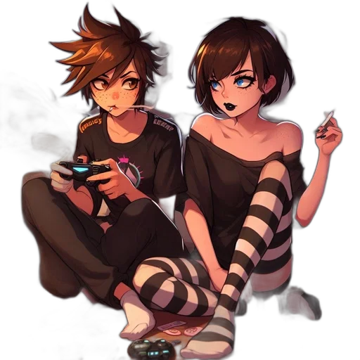 pixel art, concept art, anime, watercolor transparent PNG cut-out