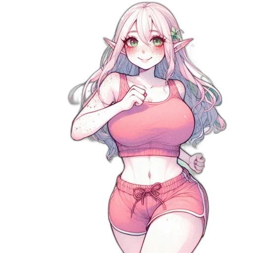 dress, creature, staff, anime transparent PNG cut-out