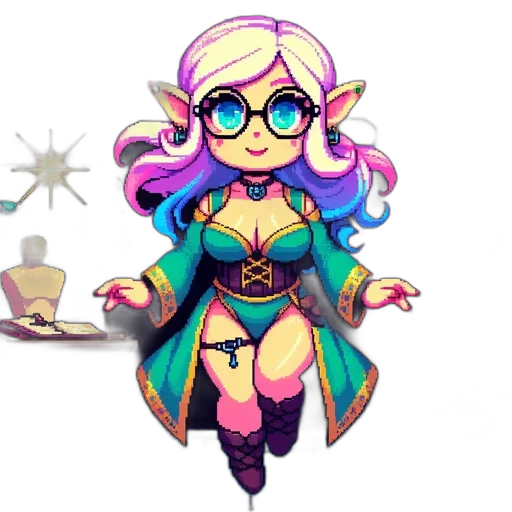 staff, dress, jacket, pixel art transparent PNG cut-out