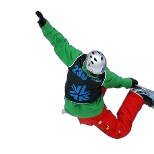jacket, mask, snowboarder, green transparent PNG cut-out