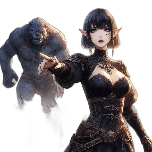 creature, dress, dragon, face transparent PNG cut-out