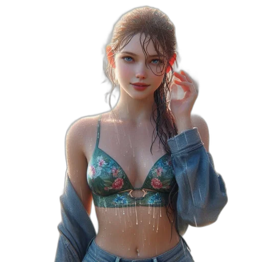 jacket, jewelry, dress, face transparent PNG cut-out