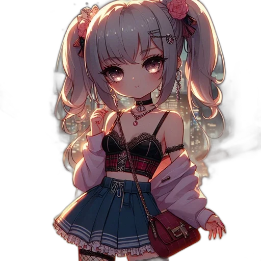 dress, staff, weapon, flower transparent PNG cut-out
