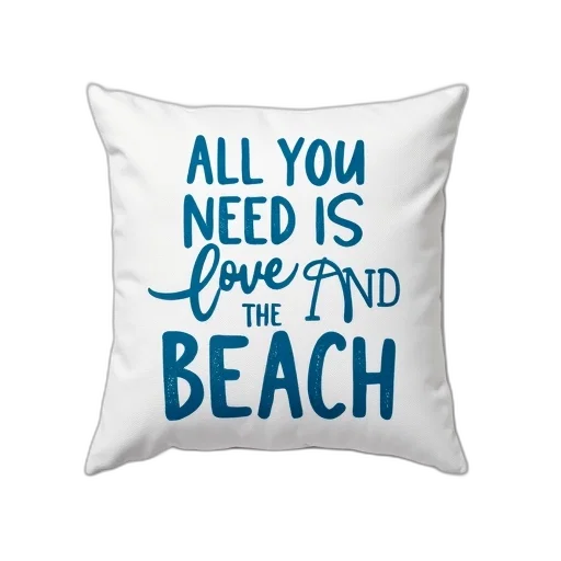 beach, white, pillow, blue transparent PNG cut-out