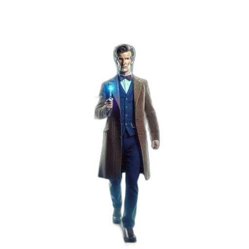 jacket, staff, robot, face transparent PNG cut-out