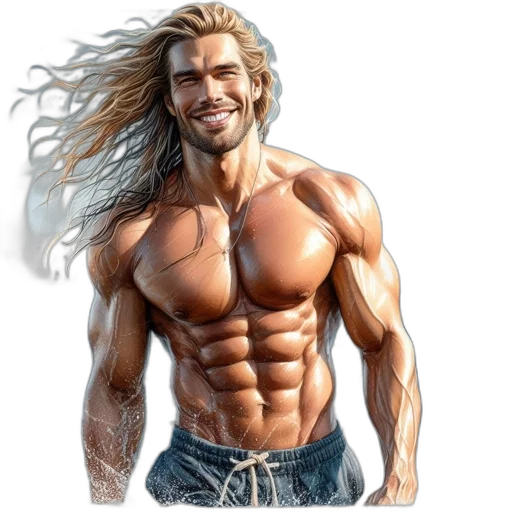 hair, photorealistic, fantasy art, comic book art transparent PNG cut-out