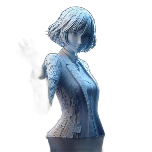 dress, robot, face, staff transparent PNG cut-out